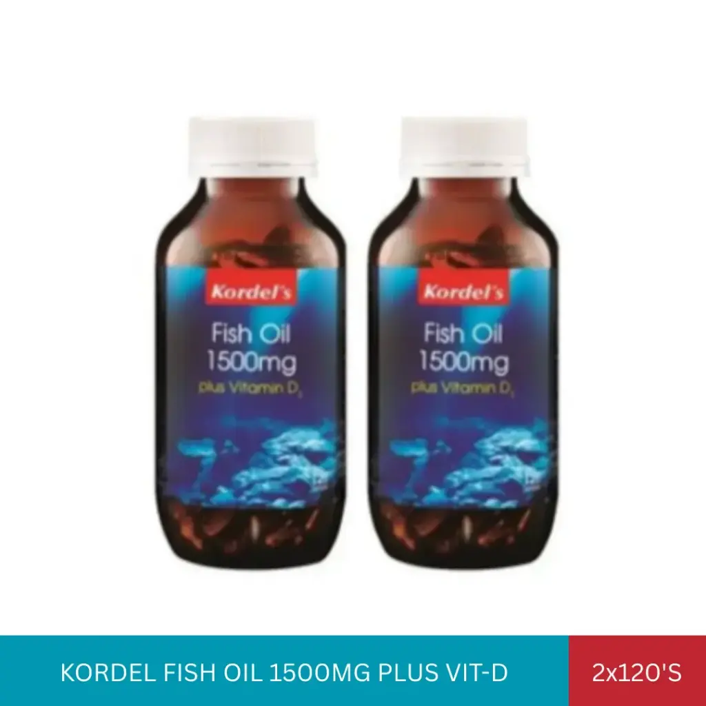 KORDEL FISH OIL 1500MG PLUS VIT-D (2x120'S)