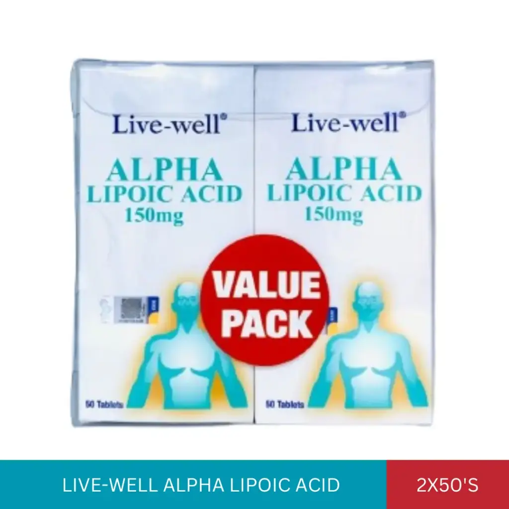 LIVE-WELL ALPHA LIPOIC ACID 150MG (2X50'S)*