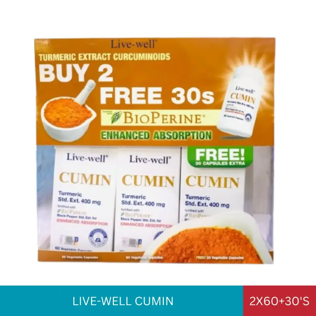LIVE-WELL CUMIN 400MG (2X60'S+30'S)#