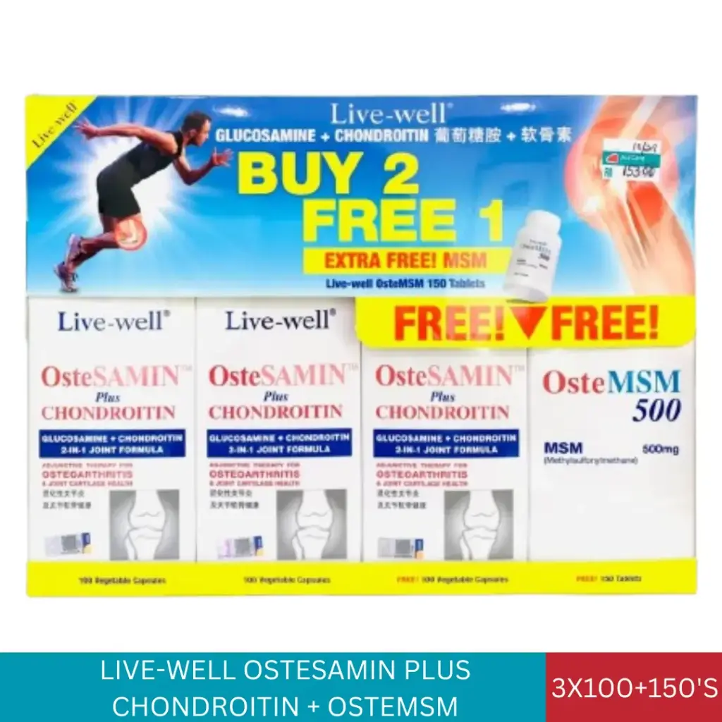 LIVE-WELL OSTESAMIN+CHONDROITIN+OSTEMSM (3x100'S+150'S)#