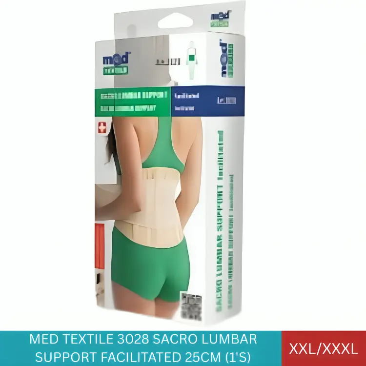 MED TEXTILE 3028 SACRO LUMBAR SUPPORT FACILITATED 25CM (XXL/XXXL) (1'S)