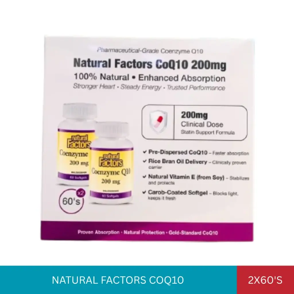 NATURAL FACTORS COQ10 200MG (2X60'S)