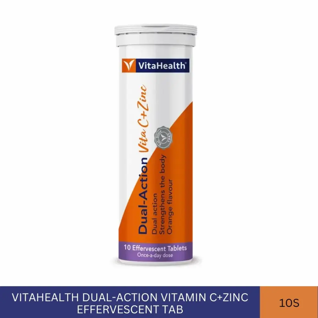 VITAHEALTH DUAL-ACTION VITAMIN C+ZINC EFFERVESCENT TAB (10'S)