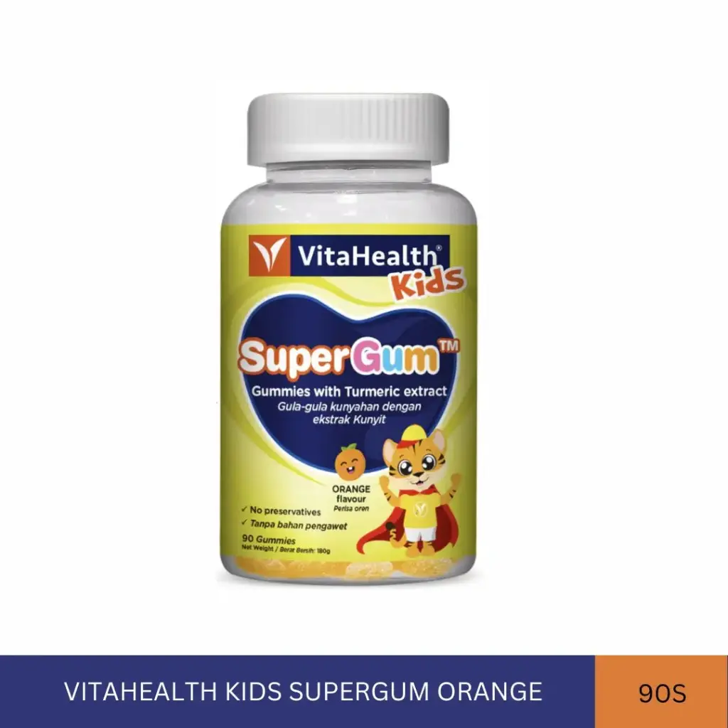VITAHEALTH KIDS SUPERGUM ORANGE FLAVOUR (90'S)