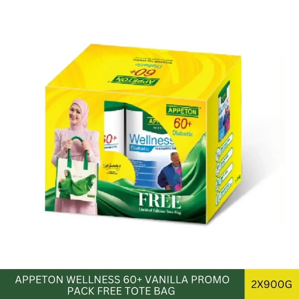 APPETON WELLNESS 60+ VANILLA PROMO PACK FREE TOTE BAG (2X900G)