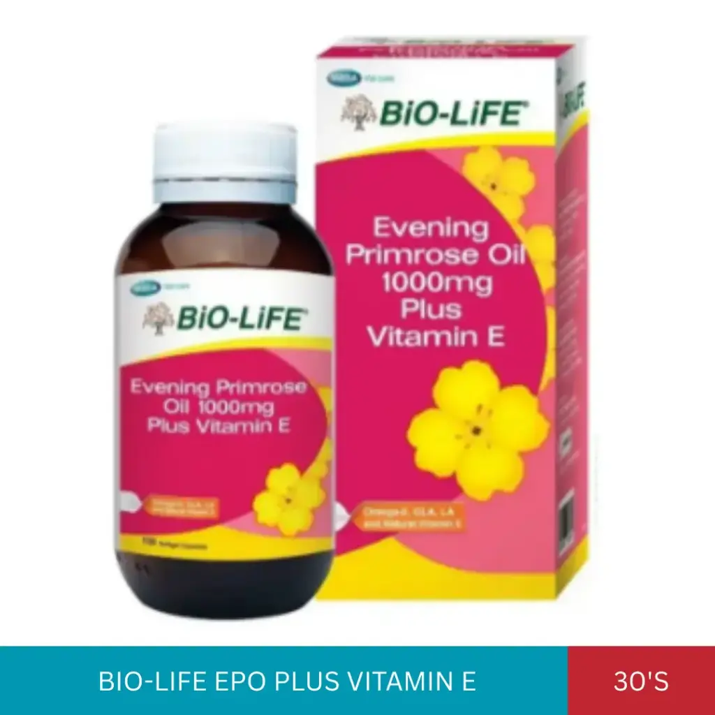 BL EVENING PRIMROSE OIL 1000MG PLUS VITAMIN E (30'S)