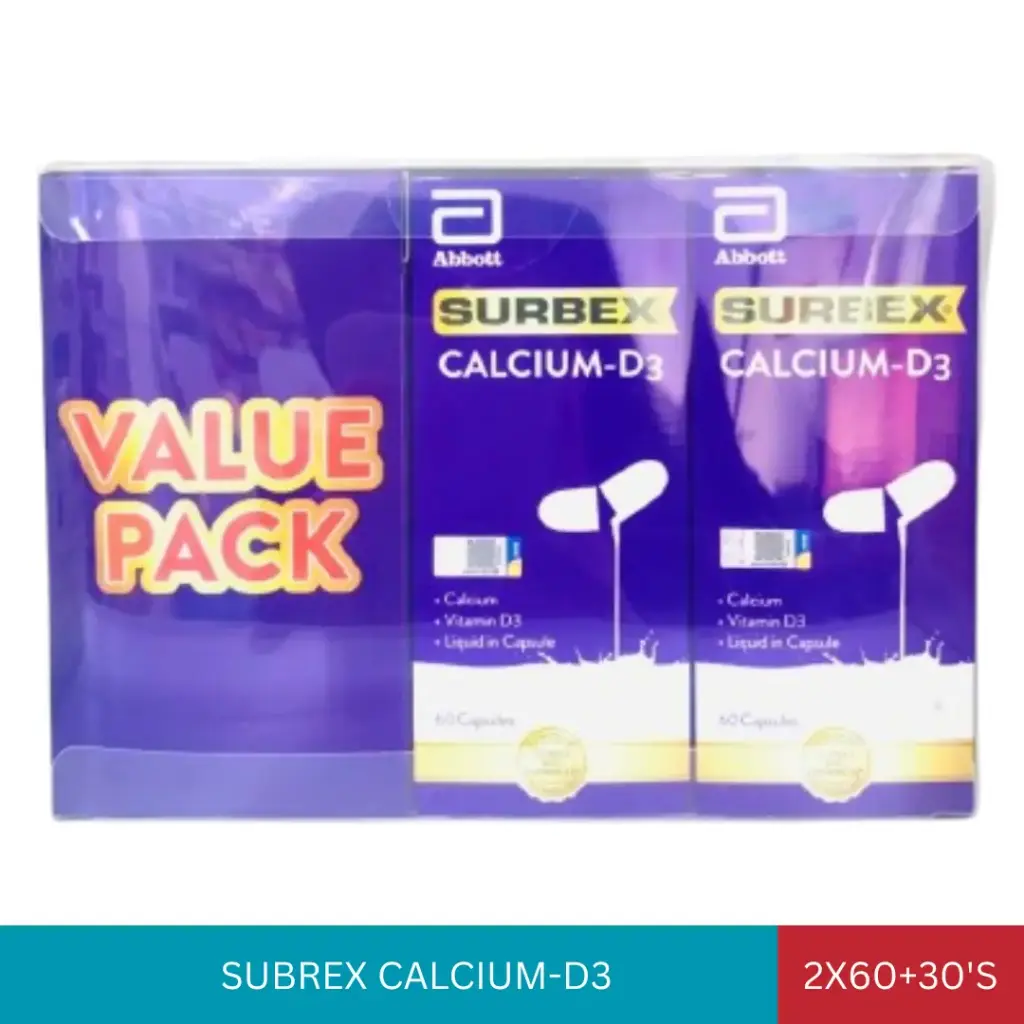 SURBEX CALCIUM-D3 VALUE PACK (2X60'S+30'S)