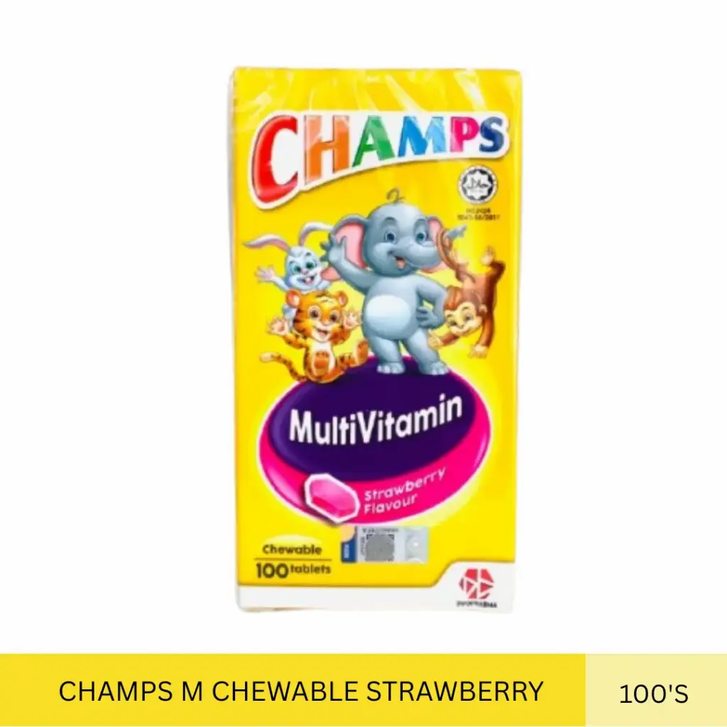 CHAMPS M CHEWABLE STRAWBERRY (100'S)#