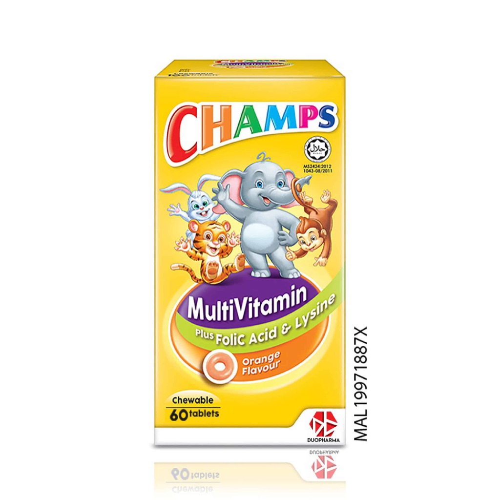 CHAMPS M WITH FOLIC ACID & LYSINE ORANGE (60'S)#