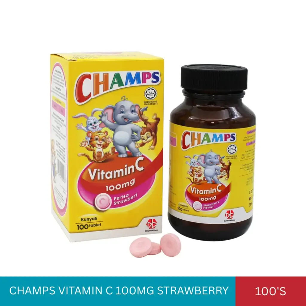 CHAMPS VITAMIN C 100MG STRAWBERRY (100'S)#