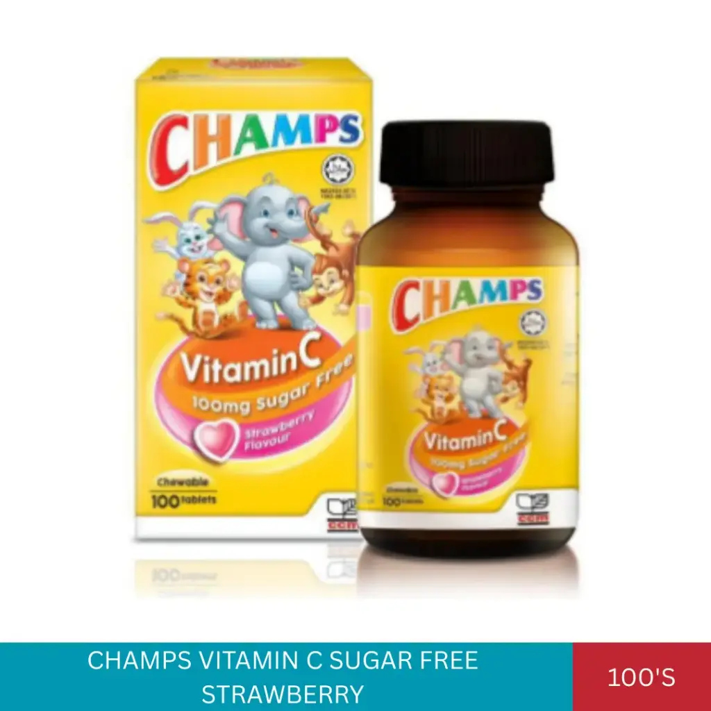 CHAMPS VITAMIN C 100MG SUGAR FREE STRAWBERRY (100'S)