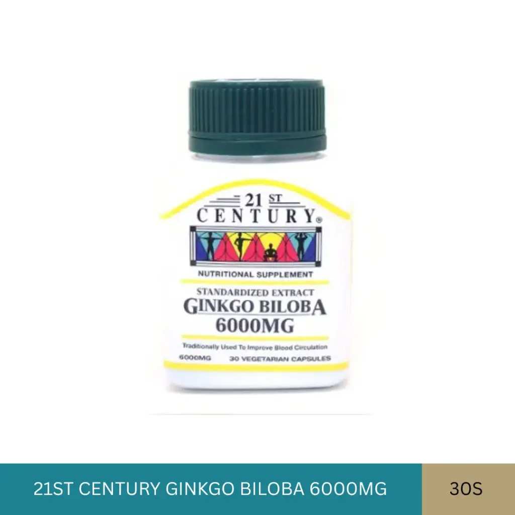 21ST CENTURY GINKGO BILOBA 6000MG (30'S)