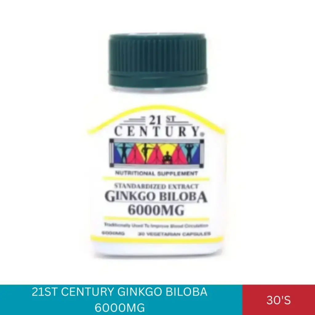 21ST CENTURY GINKGO BILOBA 6000MG (30'S)