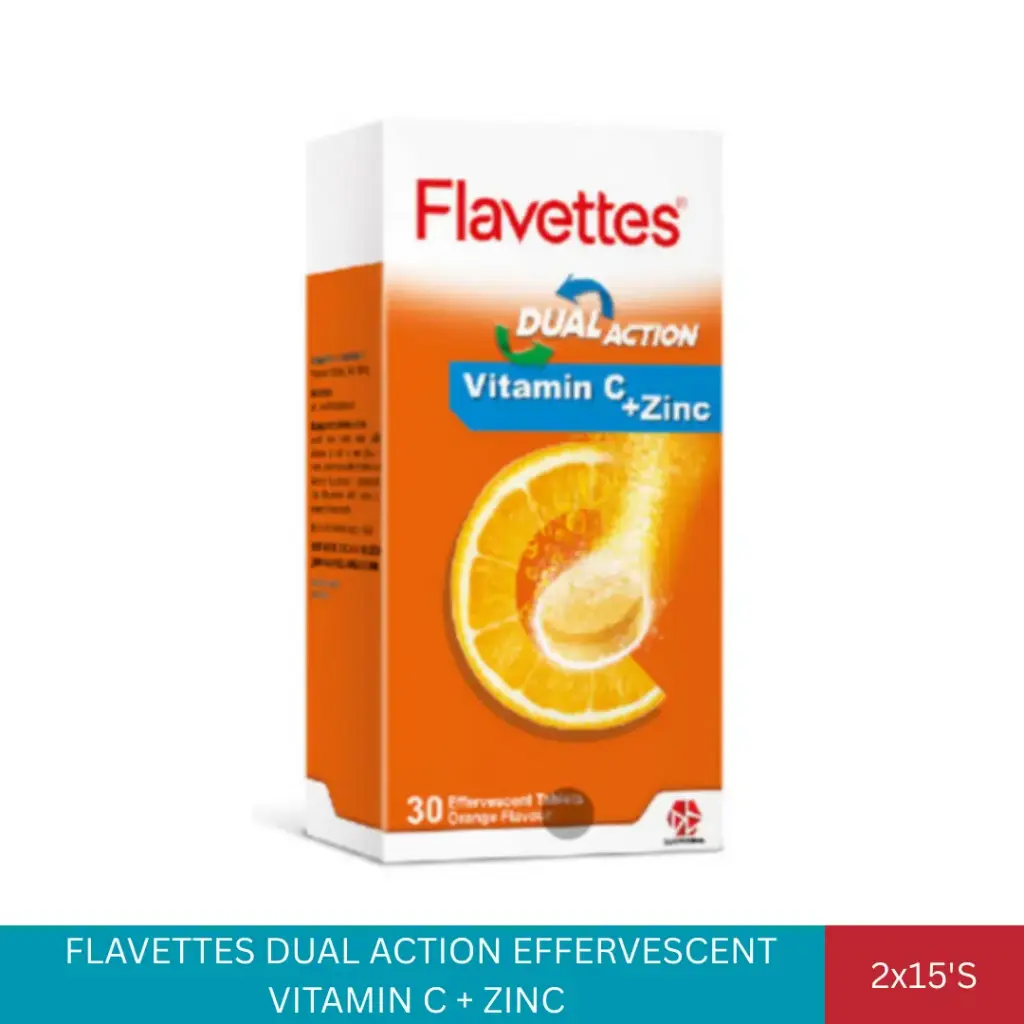FLAVETTES DUAL ACTION EFFERVESCENT VITAMIN C + ZINC (2x15'S)*