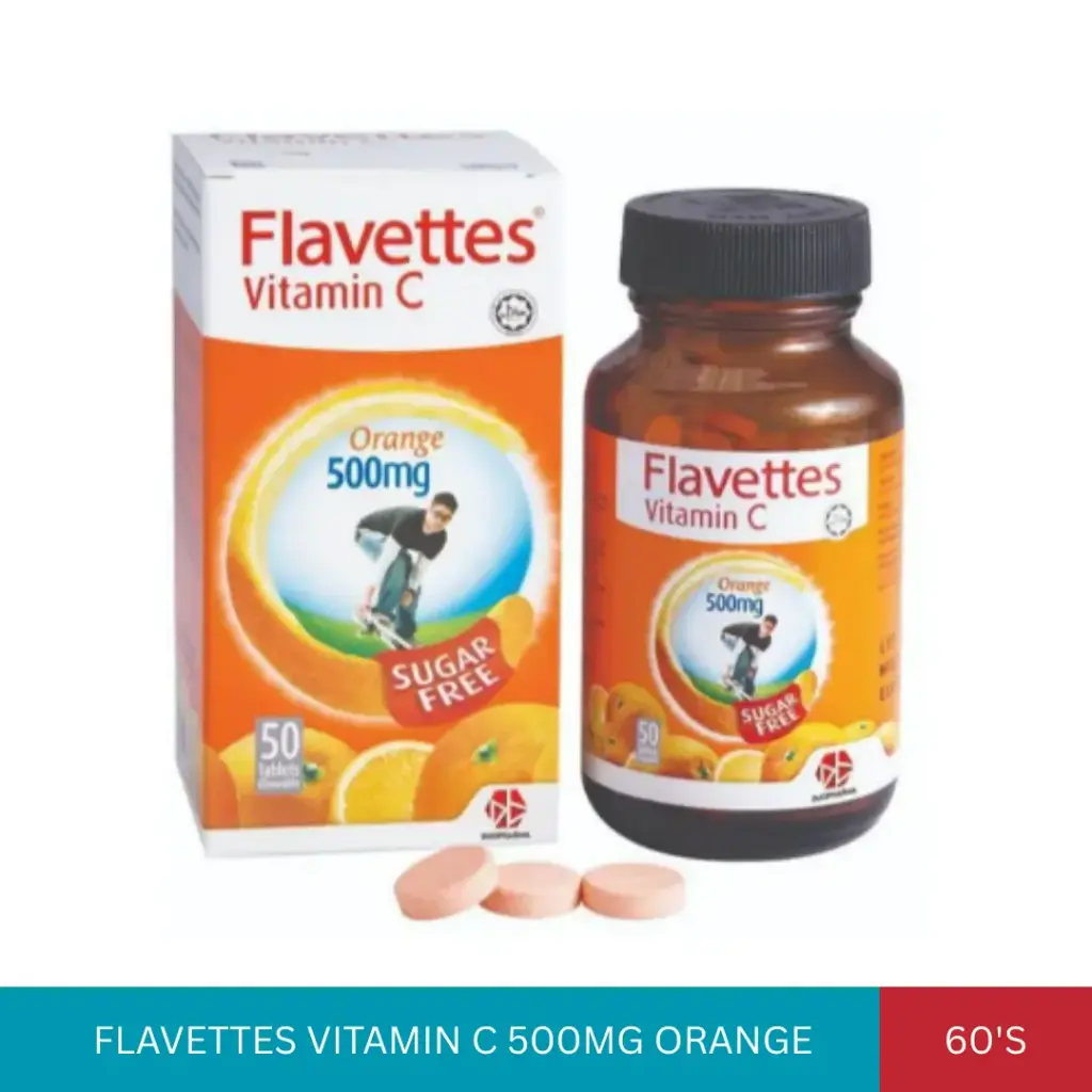 FLAVETTES VITAMIN C 500MG ORANGE (60'S)*