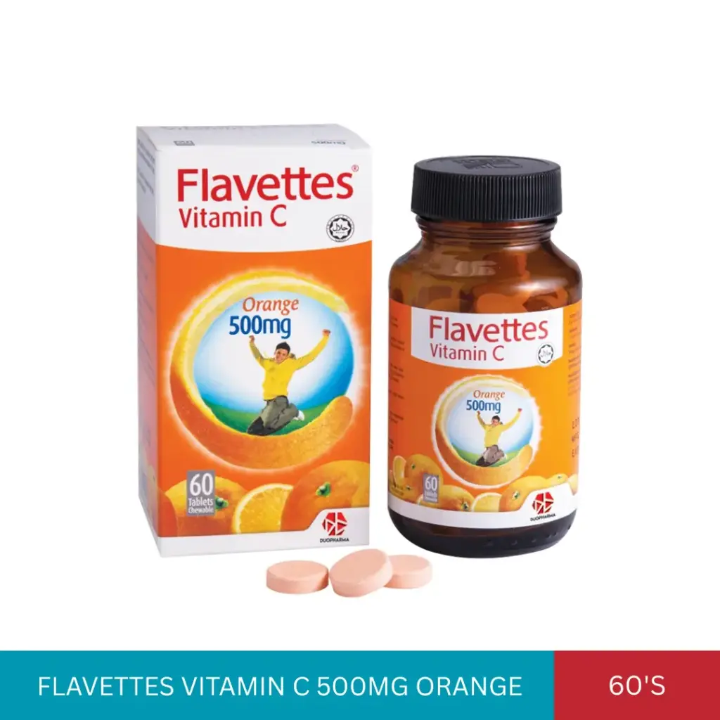 FLAVETTES VITAMIN C 500MG ORANGE (60'S)*