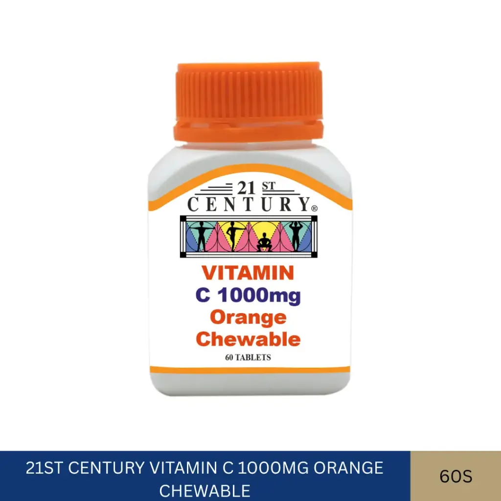 21ST CENTURY VITAMIN C 1000MG ORANGE CHEWABLE (60'S)