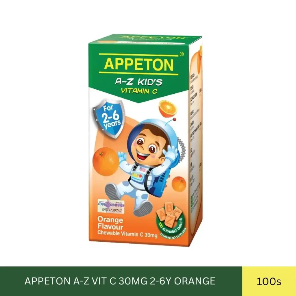 APPETON A-Z VIT C 30MG 2-6Y ORANGE (100'S)