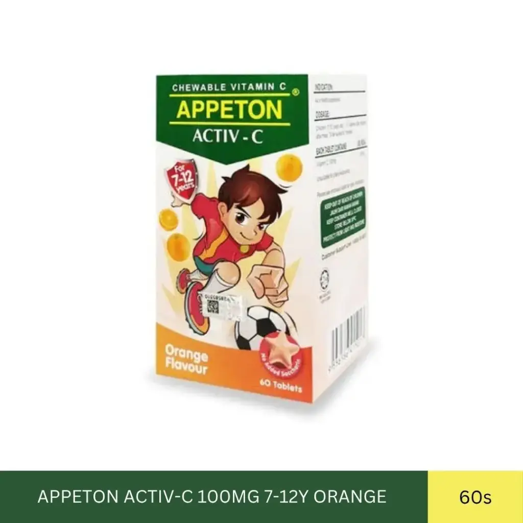 APPETON ACTIV-C 100MG 7-12Y ORANGE (60'S)