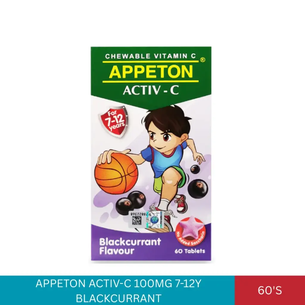 APPETON ACTIV-C 100MG 7-12Y BLACKCURRANT (60'S)