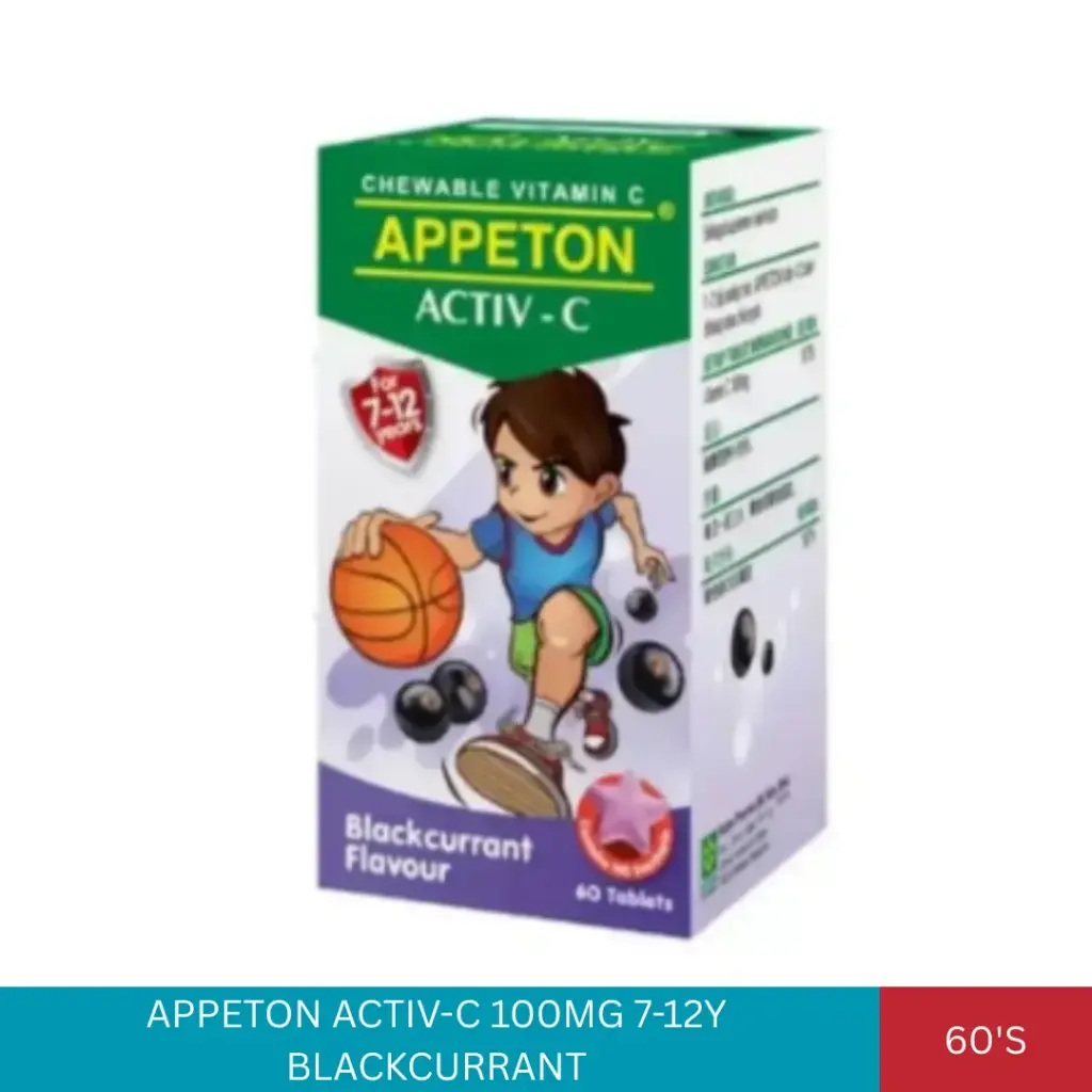 APPETON ACTIV-C 100MG 7-12Y BLACKCURRANT (60'S)