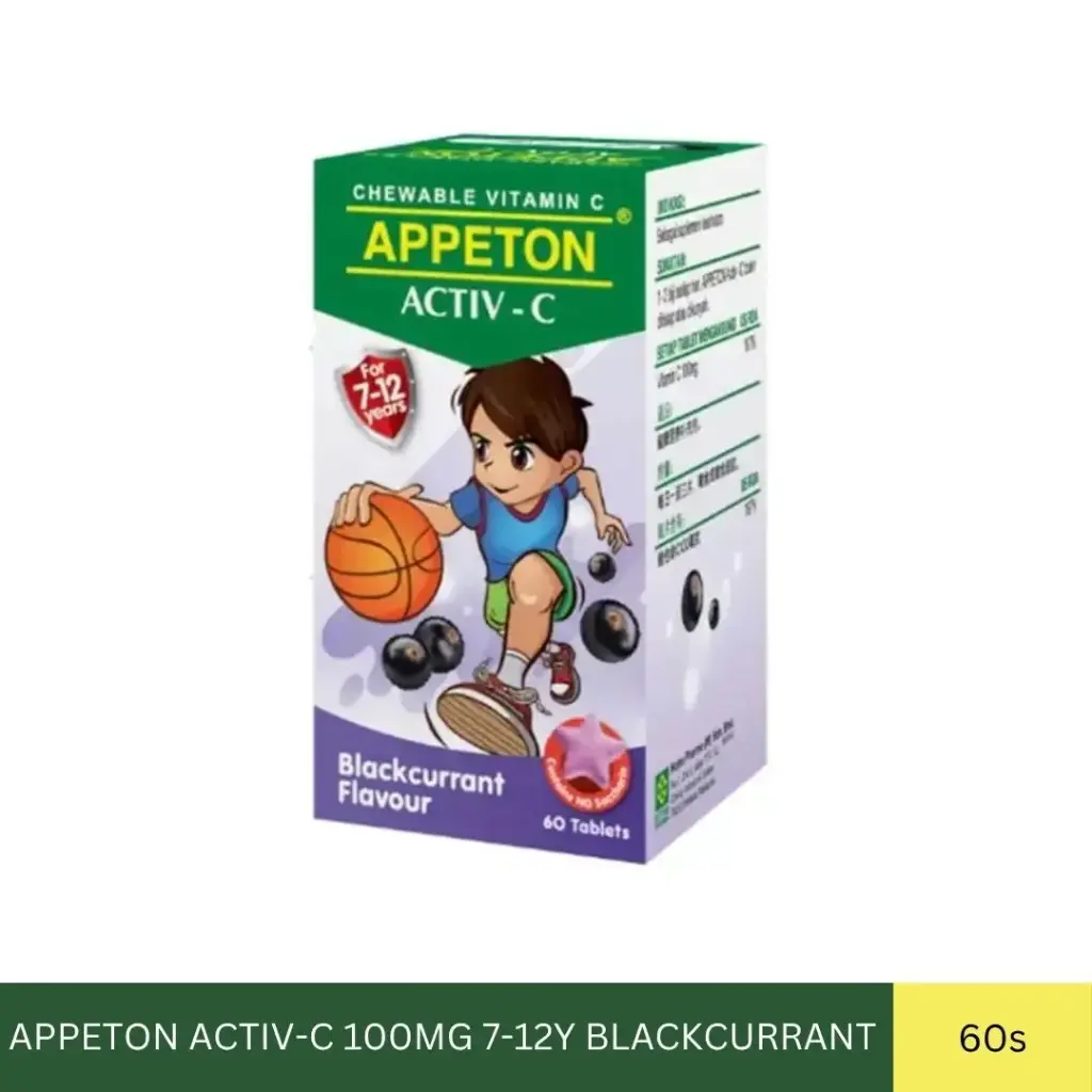 APPETON ACTIV-C 100MG 7-12Y BLACKCURRANT (60'S)