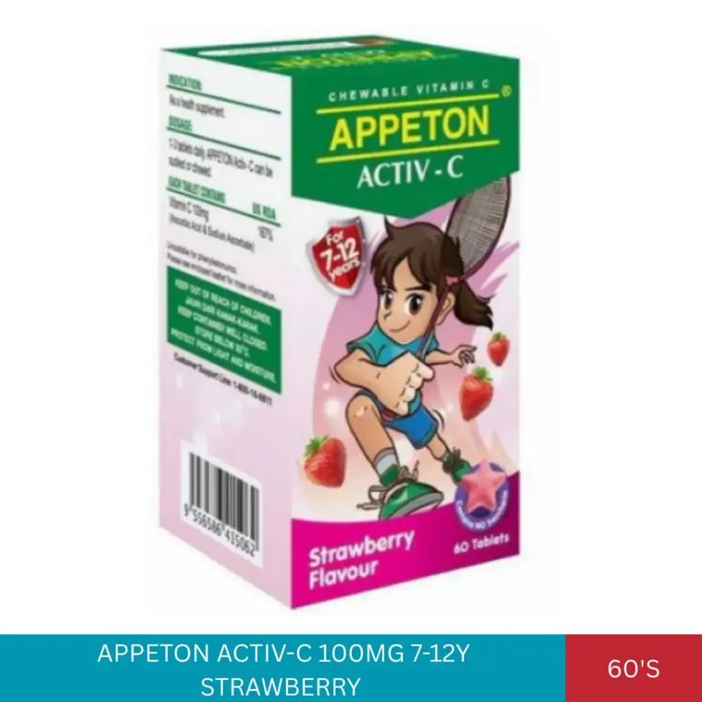 APPETON ACTIV-C 100MG 7-12Y STRAWBERRY (60'S)#