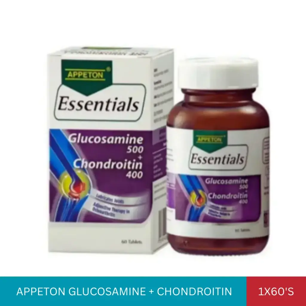 APPETON GLUCOSAMINE 500MG + CHONDROITIN 400MG (1X60'S)