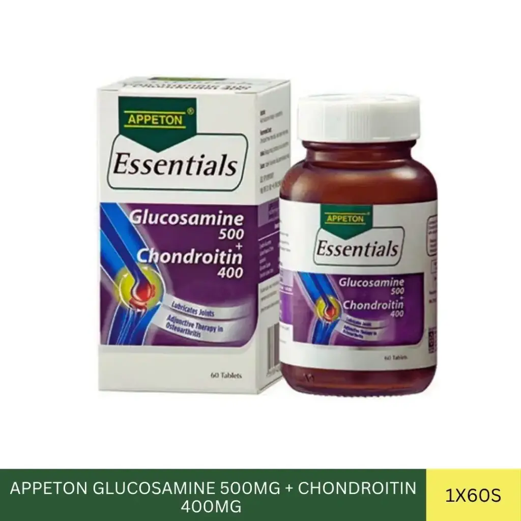 APPETON GLUCOSAMINE 500MG + CHONDROITIN 400MG (1X60'S)