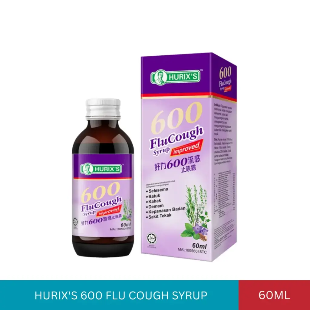 HURIX'S 600 FLU COUGH SYRUP (60ML)#