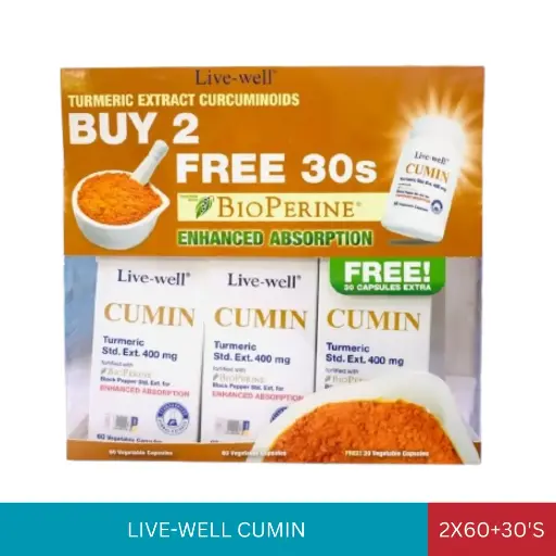 [011727] LIVE-WELL CUMIN 400MG (2X60'S+30'S)#
