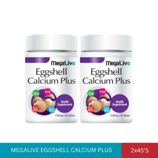 [012833] MEGALIVE EGGSHELL CALCIUM PLUS (2x45'S)*