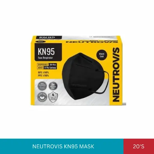 [023551]  NEUTROVIS KN95 BLACK FACE RESPIRATOR (20'S)