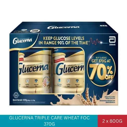 [025883] GLUCERNA TRIPLE CARE WHEAT 2X800G FOC 370G