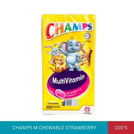 [003612] CHAMPS M CHEWABLE STRAWBERRY (100'S)#