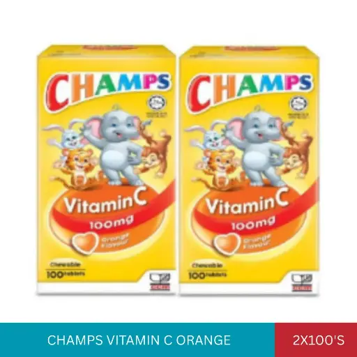 [003630] CHAMPS VITAMIN C 100MG ORANGE (2x100'S)#