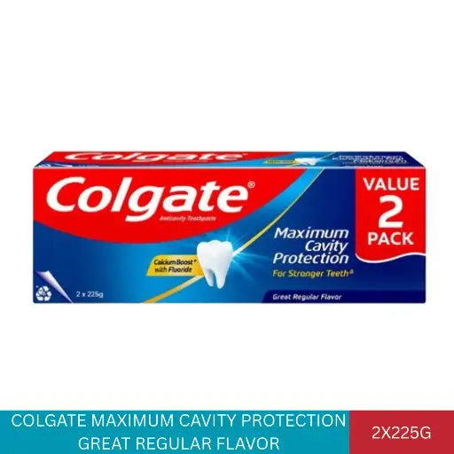 [004085] COLGATE MAXIMUM CAVITY PROTECTION GREAT REGULAR FLAVOR (2X225G)#