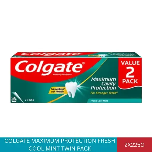 [004091] COLGATE MAXIMUM PROTECTION FRESH COOL MINT TWIN PACK (2X225G)#