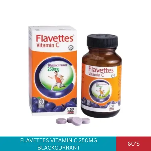 [007384] FLAVETTES VITAMIN C 250MG BLACKCURRANT (60'S)#
