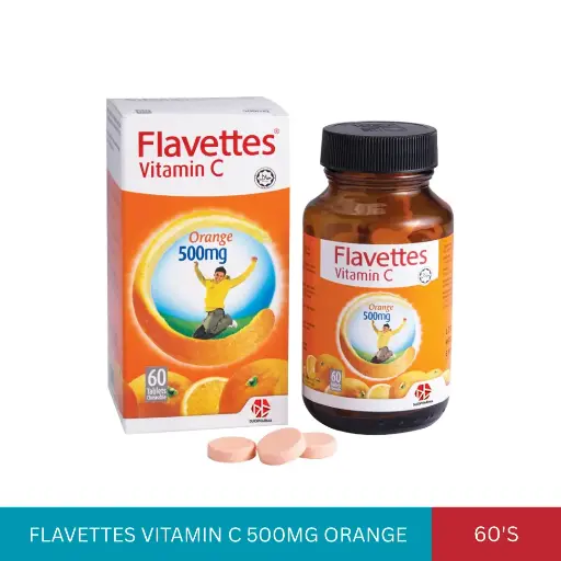 [007390] FLAVETTES VITAMIN C 500MG ORANGE (60'S)*
