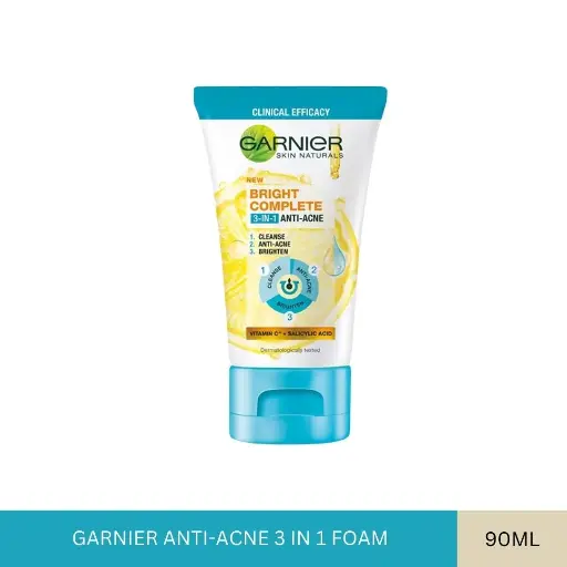 [007908] GARNIER ANTI-ACNE 3 IN 1 FOAM 90ML
