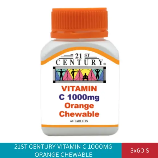 [000088] 21ST CENTURY VITAMIN C 1000MG ORANGE CHEWABLE (3x60'S)#