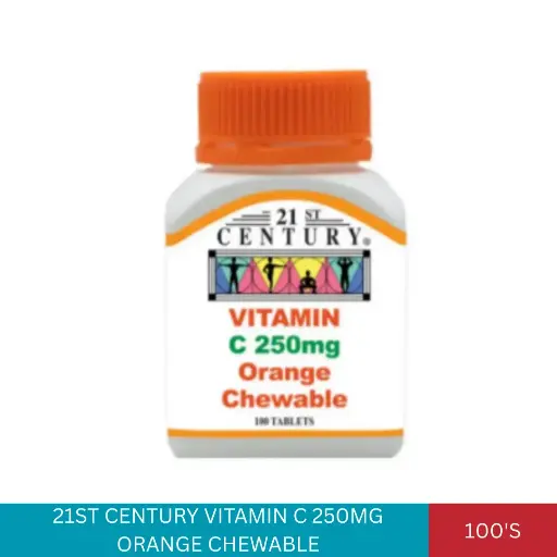 [000090] 21ST CENTURY VITAMIN C 250MG ORANGE CHEWABLE (100'S)