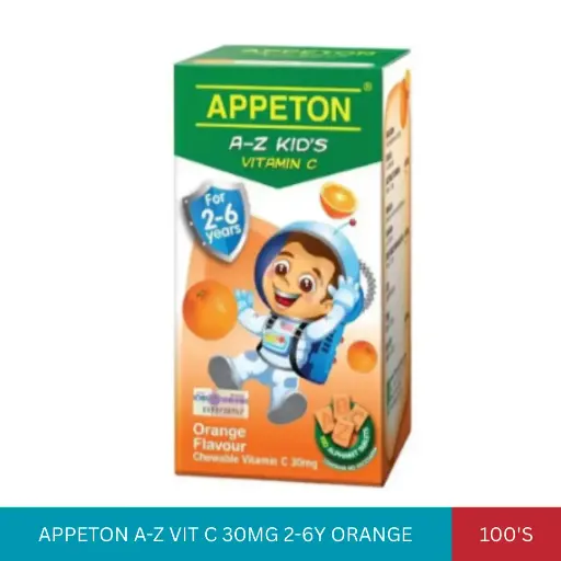 [000928] APPETON A-Z VIT C 30MG 2-6Y ORANGE (100'S)
