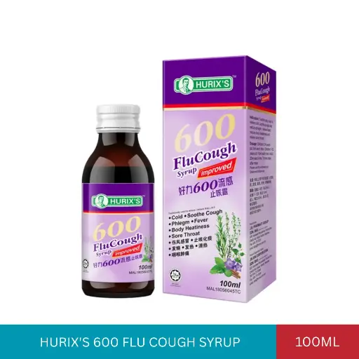 [009771] HURIX'S 600 FLU COUGH SYRUP (100ML)#